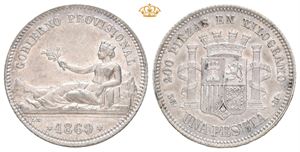 Provins utmyntning, 1 peseta 1869. Madrid