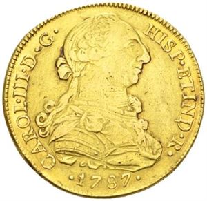 Carl III, 8 escudos 1787. MI
