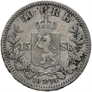 50 øre / 15 skilling 1874