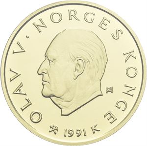 1500 kroner 1991. OL mynt nr.1