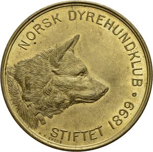 Norsk dyrehundklubb 1899. Bruun. Forgylt bronse. 40 mm