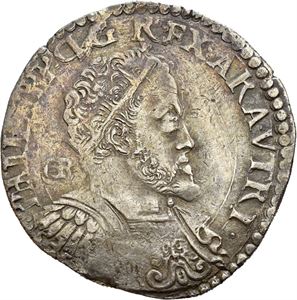 Napoli, Philip II (av Spania) 1554-1598, mezzo ducato 1575. Små riper/minor scratches
