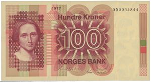 100 kroner 1977 QN erstatning