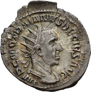 Trajan Decius 249-251, antoninian, Roma 250-251 e.Kr. R: Uberitas stående