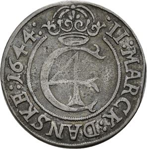 CHRISTIAN IV 1588-1648. 2 mark 1644. S.25