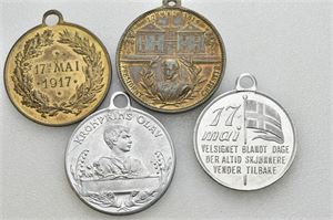 Lot 4 stk. 1914, 1914, 1917 og (1931)