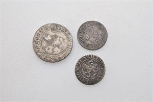 Norge, Frederik IV, lot 3 stk. 8 skilling 1727, 2 skilling 1701 og 1710