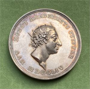 Christian VII. Kunstakademiets store sølvmedalje. Gianelli. Sølv. 59 mm