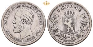 1 krone 1887 Kanthakk.