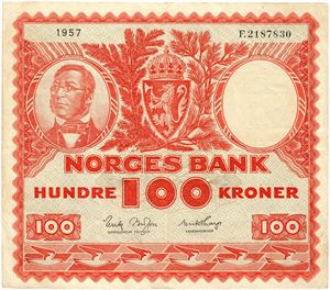 100 kroner 1957. F2187830