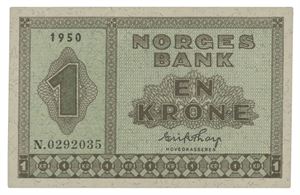1 krone 1950. N0292035