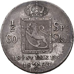 Carl XIV Johan, 1/2 speciedaler 1823