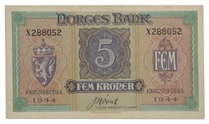 5 kroner 1944. X288052