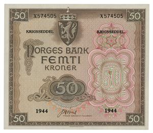 50 kroner 1944. X574505