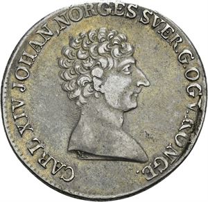 CARL XIV JOHAN 1818-1844. KONGSBERG. 1/2 speciedaler 1821