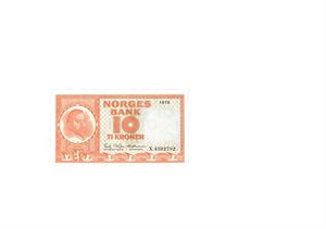 10 kroner 1970. X4392782. Erstatningsseddel/replacement note