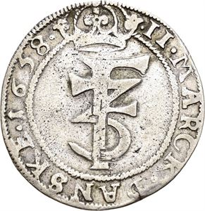 FREDERIK III 1648-1670 2 mark 1658. S.48