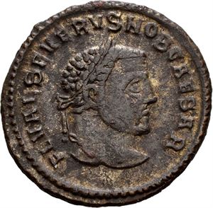 Severus II 306-307, Æ follis, Serdica 305-306 e.Kr. R: Genius stående mot venstre