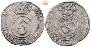 Christian V (1670 - 1699) 4 mark 1679 Ripe