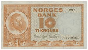 10 kroner 1954. E.2779483.