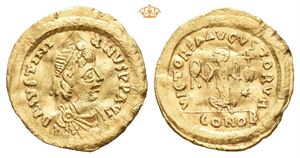 Justinian I, 527-565 AD. AV tremissis (1,46 g; 16 mm)