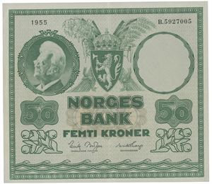 50 kroner 1955. B.5927005.