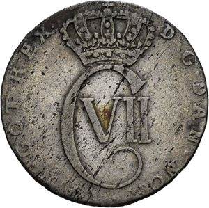 CHRISTIAN VII 1766-1808. 12 skilling 1767. Kongsberg. S.7