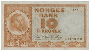 10 kroner 1954. E.1176386