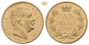 20 dinara 1882 V