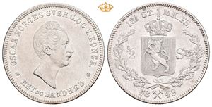 Oscar I (1844 - 1859) 1/2 speciedaler 1849