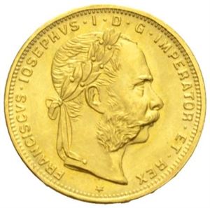 Franz Josef, 8 florin/20 francs 1892. Nypreg/restrike.