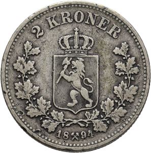 2 kroner 1894, småhakk