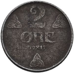 2 øre 1917 dobbelstrek