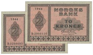 2 kroner 1944 D x2
