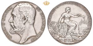 Oscar II. Det 11.te almindelige norske Landbrugsmøde i Trondhjem 1902. Sølv