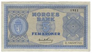 5 kroner 1951. I1659781
