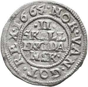 Norge, Frederik III, 2 skilling 1664