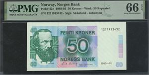 50 kroner 1990 1211913432 PMG 66 EPQ