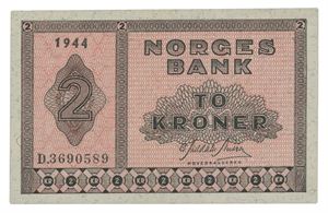 2 kroner 1944. D3690589