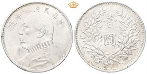 Yuan Shih-kai, dollar år 9 (=1920). Lite kantmerke/small edge mark