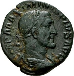 Maximinus I 235-238, Æ sestertius, Roma 235 e.Kr. R: Pax stående mot venstre