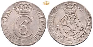 Norway. 4 mark 1671. S.36