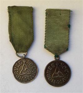 Norsk Numismatisk Forening, lot 2 stk. 10 års jubileum 1937 og 15 års jubileum 1942