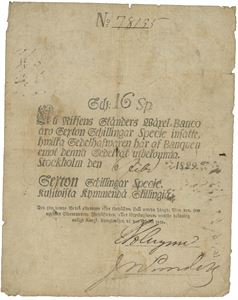 16 Schillingar Specie 1829. No.78155.
