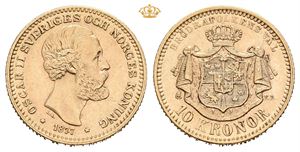 Oskar II, 10 kronor 1877