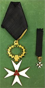 Order of St.John of Jerusalem. Priory of Norway. Kommandør og miniatyr. Produsert av Rui