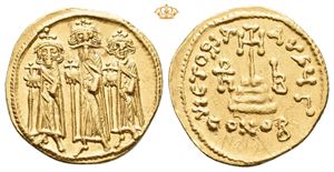 Heraclius, with Heraclius Constantine and Heraclonas. AD 610-641. AV solidus (4,36 g).