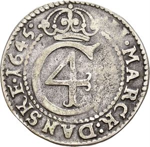 CHRISTIAN IV 1588-1648 2 mark 1645. S.40