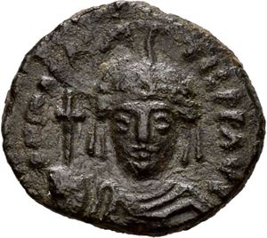 Maurice Tiberius 582-602, Æ decanummium, Syrakus. R: Stor X