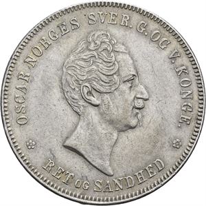 OSCAR I 1844-1859. KONGSBERG. Speciedaler 1855